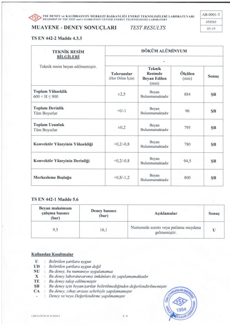 Atlas Plus 900 TSE Test Raporu sayfa 3