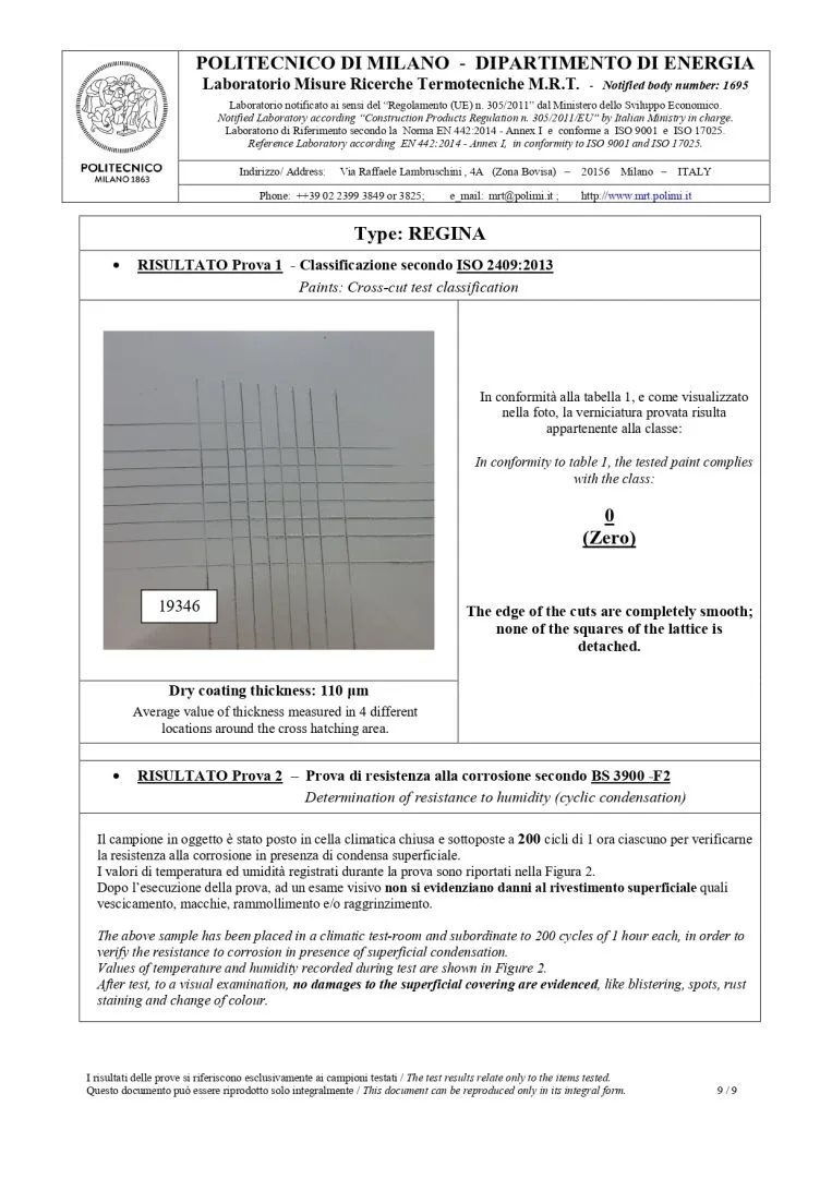 Politecnico di Milano Test Raporu sayfa 3