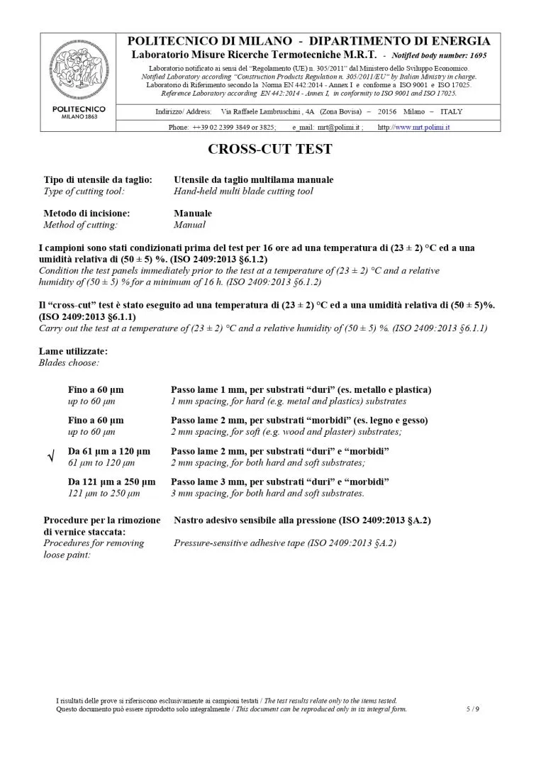 Politecnico di Milano Test Raporu sayfa 7