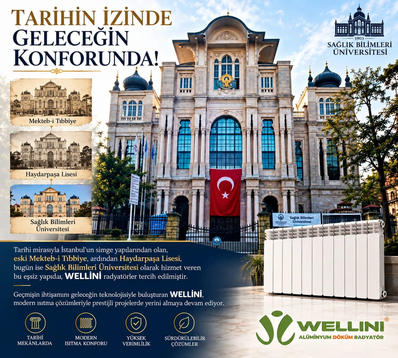 Sağlık Bilimleri Üniversitesi Mekteb-i Tıbbiye Binası radyatör uygulaması 1